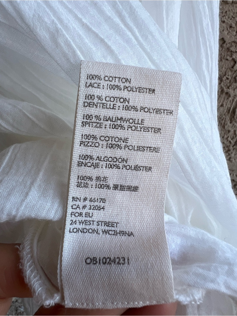 Free People White Lace Yoke Peasant Top - Picture 5 of 6